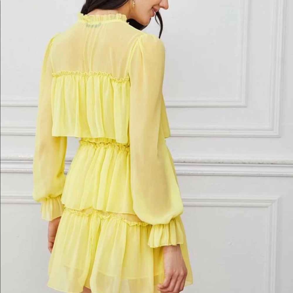 SHEIN Yellow chiffon dress size XS            NWOT
